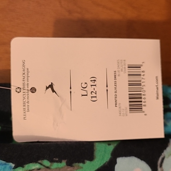 White Stag size L 12/14 sleeveless floral dress - Picture 3 of 5